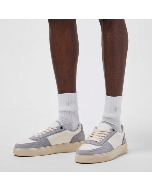 Represent White Initial Leather Lace Up Low-Top Trainers for men