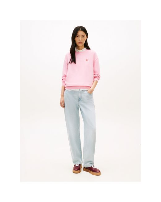 Tommy Hilfiger Pink Script Crew Sweatshirt