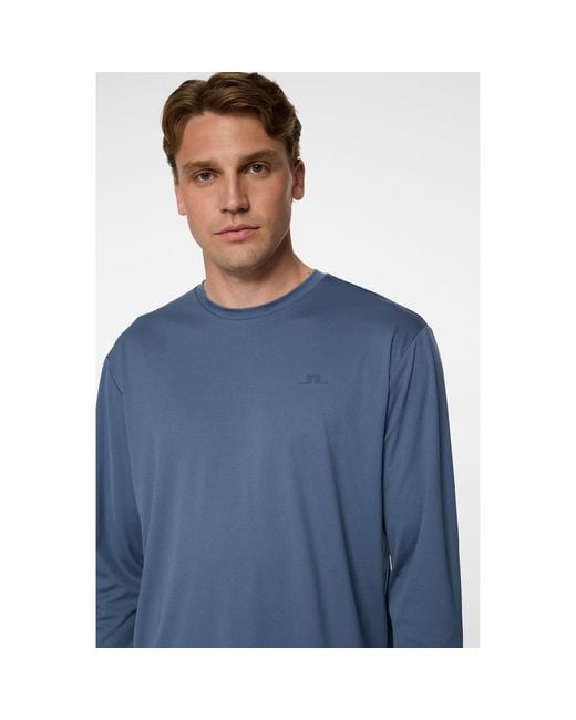 J.Lindeberg Blue Long-Sleeve T-Shirt for men