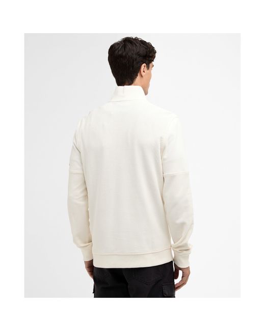 Barbour White Kaspian Half-Zip Sweatshirt for men