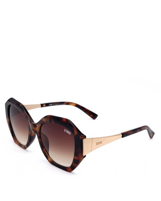 Storm Brown Hexagon Sunglasses
