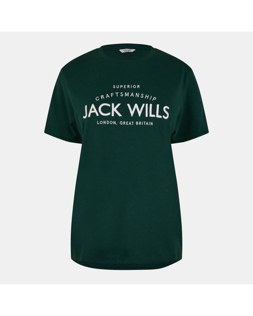 Jack Wills Green Forstal Boyfriend T-Shirt Ladies