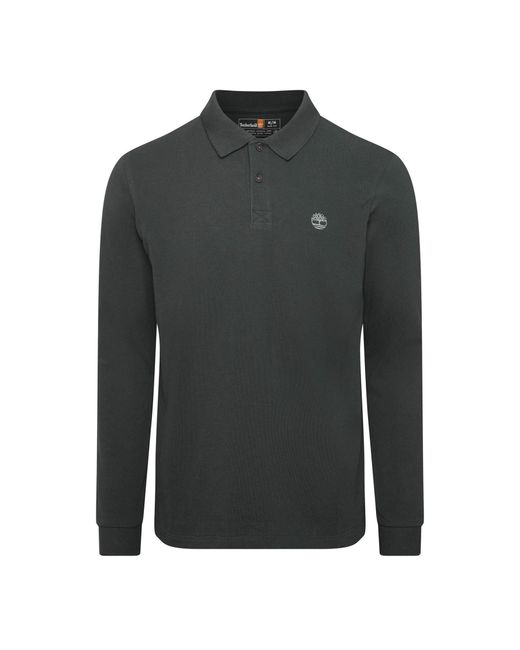 Timberland Green Millers River Long Sleeve Polo Shirt for men