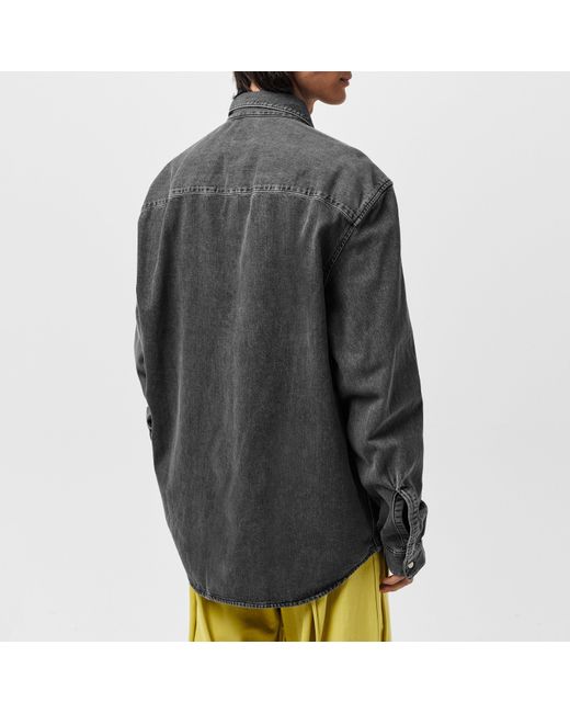 DIESEL Gray Long-Sleeve Denim Shirt for men