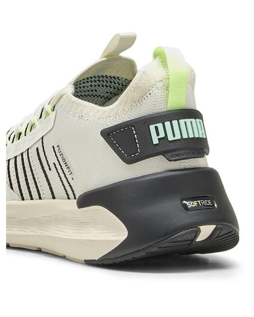 PUMA White Softride Symmetry Fuzion Running Shoes