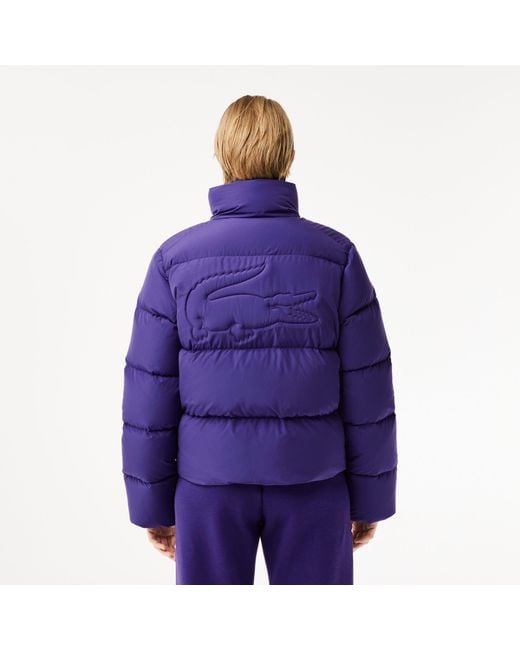 Lacoste Purple Insulated Short Puffer Jacket