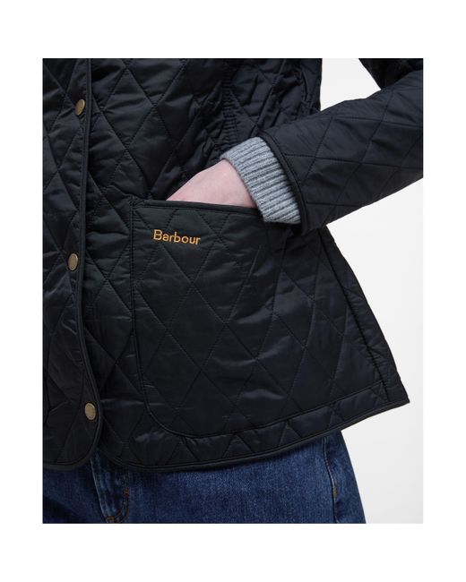 Barbour Black Annandale Diamond Quilted Long Sleeve Hip Length Jacket