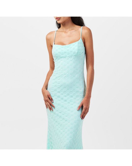 Bardot Blue Adoni Mesh Midi Dress
