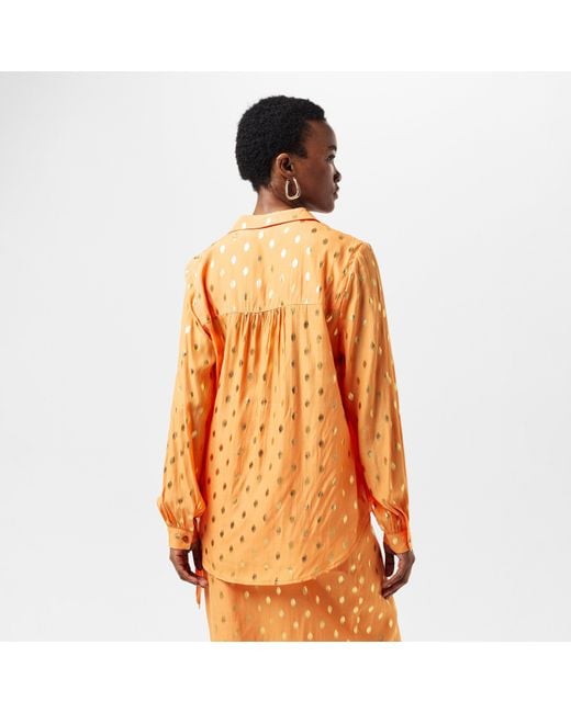 Never Fully Dressed Orange Fleck Miley Long Sleeve Patterned Shirt