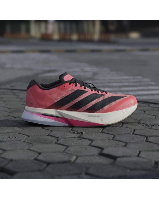 Adidas Red Adizero Boston 13 Road Running Shoes for men