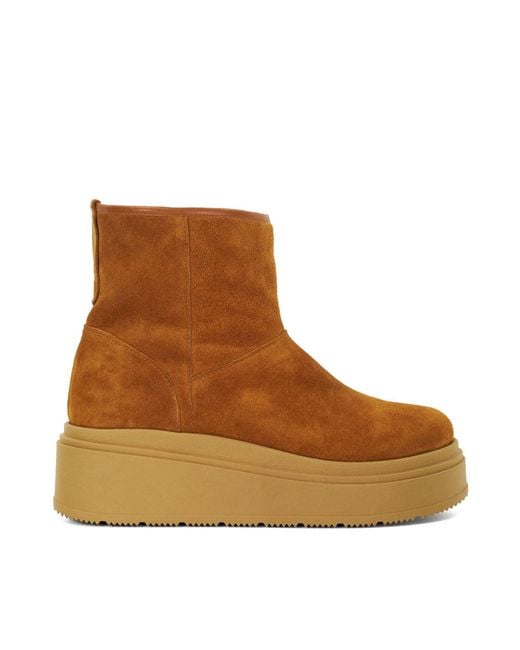 Dune Brown Podsey Faux Shearling Lined Platform Boots