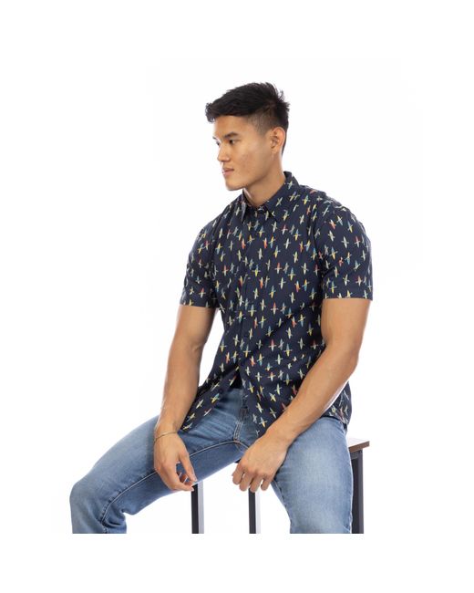 Peter Werth Blue Plain Short Sleeve Shirt for men
