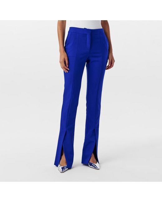Off-White c/o Virgil Abloh Blue High Waisted Slim Fit Split Hem Trousers