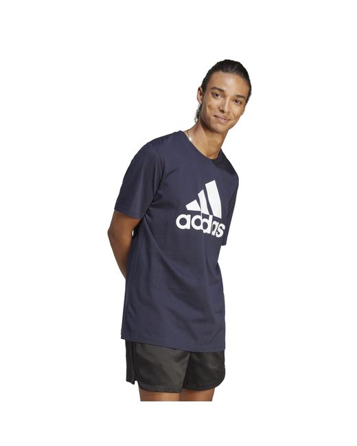 Adidas Blue Graphic Logo T-Shirt for men