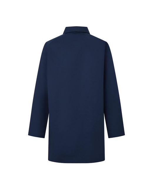Barbour Blue Lorden Thigh Length Long Sleeve Button Mac for men