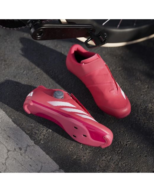 Adidas Red Tempo Stripes Boa Road Cycling Shoes for men
