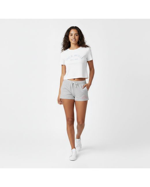 Jack Wills White Jw Bea Logo Sweat Shorts