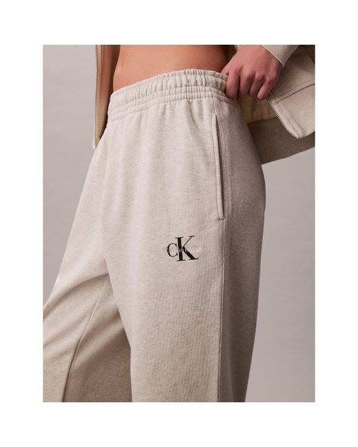 Calvin Klein Gray Ckj Mono Closed Hem Fleece Joggers