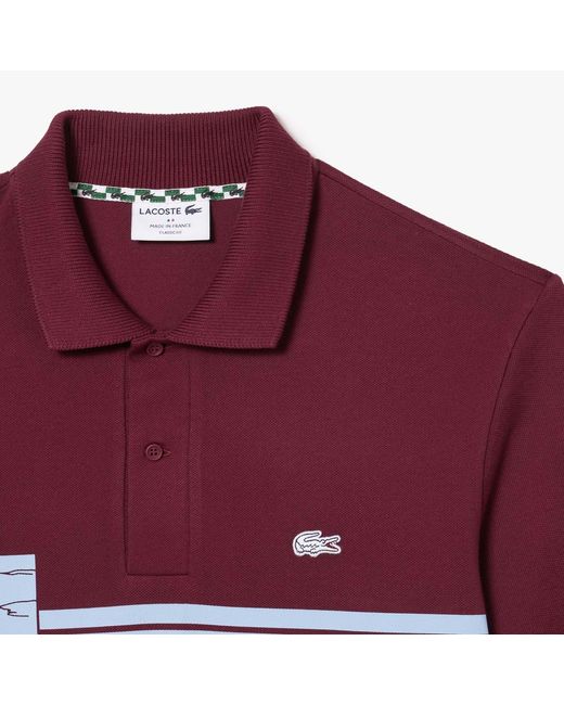 Lacoste Red French Made Classic-fit Polo Shirt for men