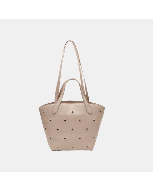 Firetrap Natural Eyelet Faux Leather Magnetic Tote Bag