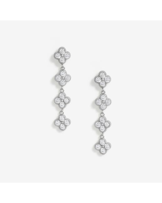 Jon Richard White Plated Crystal Bow Earrings