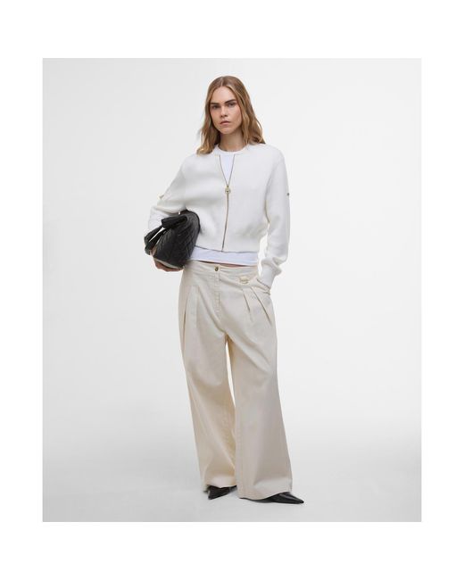 Barbour White Priya Bomber Jacket