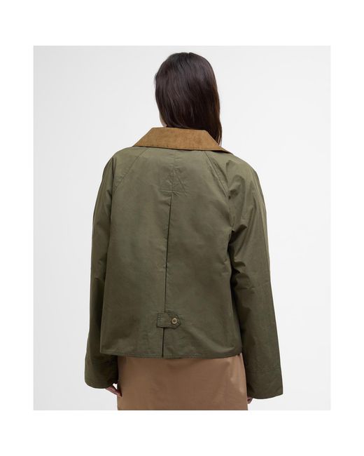 Barbour Green Catlin Showerproof Cotton Long Sleeve Rain Anorak