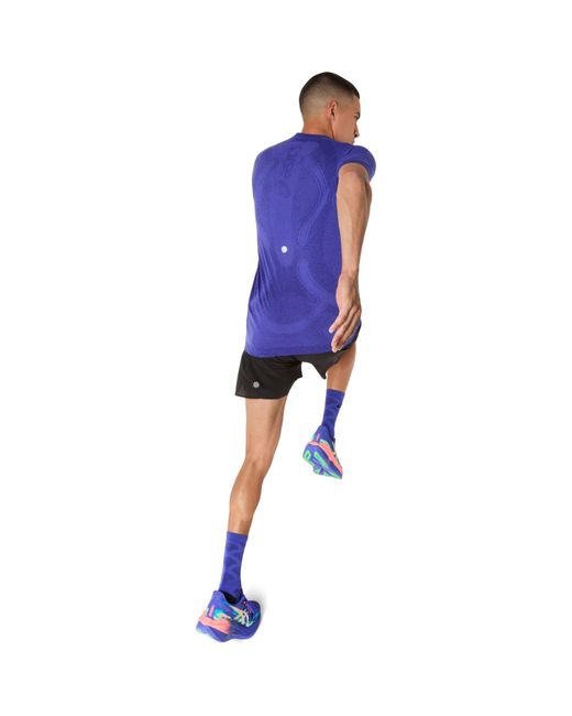 Asics Blue Road Seamless Ss Top Running for men