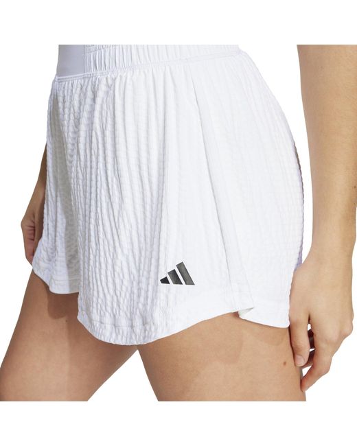 Adidas White Tennis Pro Seersucker Shorts