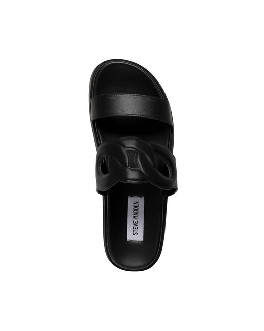 Steve Madden Black Myrtle Flat Sandals