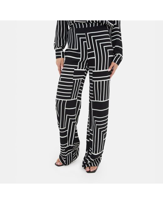 I Saw It First Black Printed Wide Leg Crepe Trouser