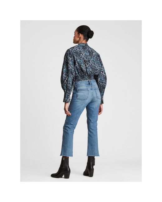AllSaints Blue Luna Asgard Short-Sleeve Casual Blouse