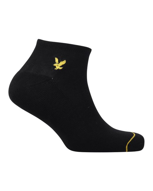 Lyle & Scott Black Trainer Ankle Socks for men