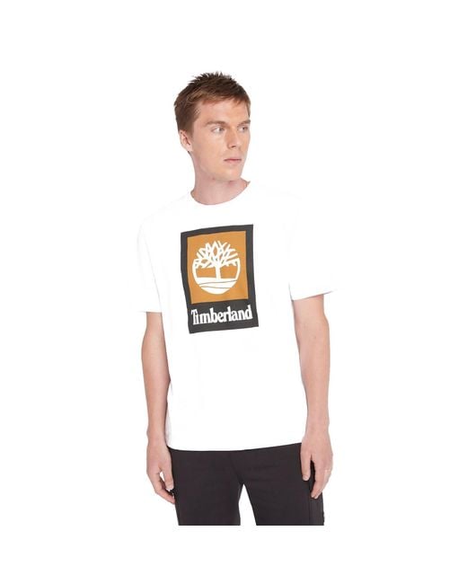 Timberland Metallic Stack Logo Cotton Short-Sleeve T-Shirt for men