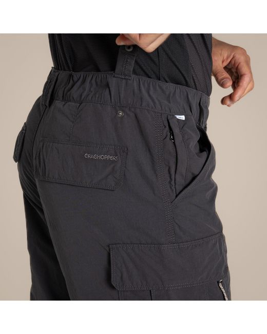Craghoppers Black Nosilife Convertible Iii Insect-Repellent Cargo Tr for men