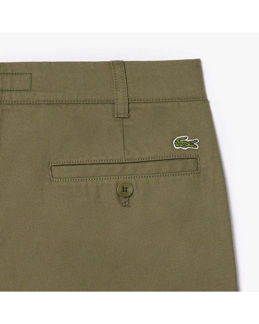 Lacoste Green Straight Fit Cotton Twill Pants for men