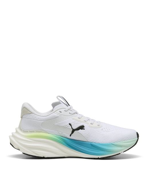 PUMA White Magnify Nitro 3 Running Shoes