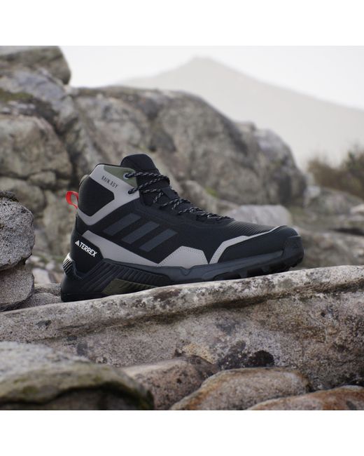 Adidas Black Terrex Eastrail Mid Waterproof Hiking Shoes for men