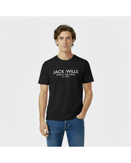 Jack Wills Black Carnaby Logo T-Shirt for men