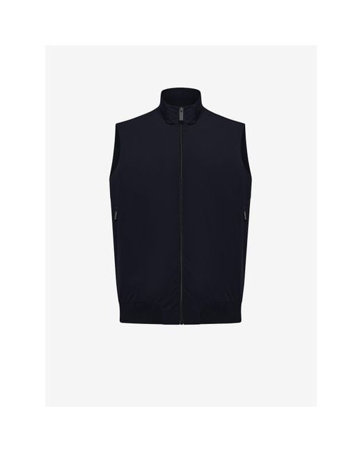 Roberto Ricci Designs Blue Lightweight Padded Zip Gilet for men