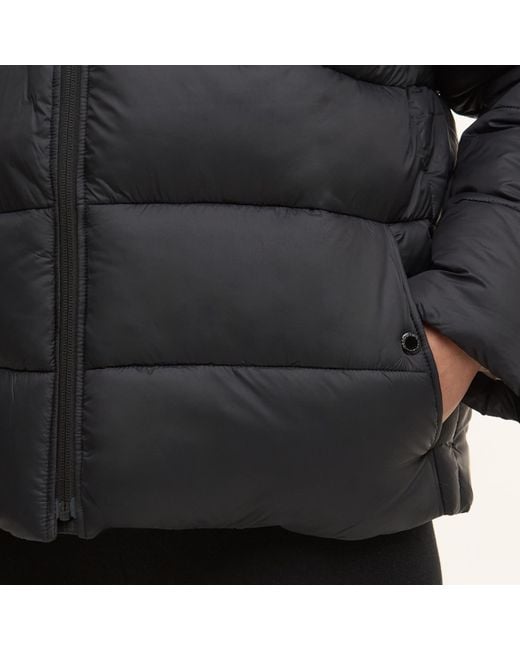 Barbour Black Olivios Hooded Long Sleeve Full Zip Short Puffer Jacket