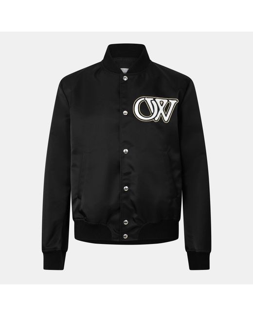 Off-White c/o Virgil Abloh Black Monogram Long Sleeve Bomber Jacket for men