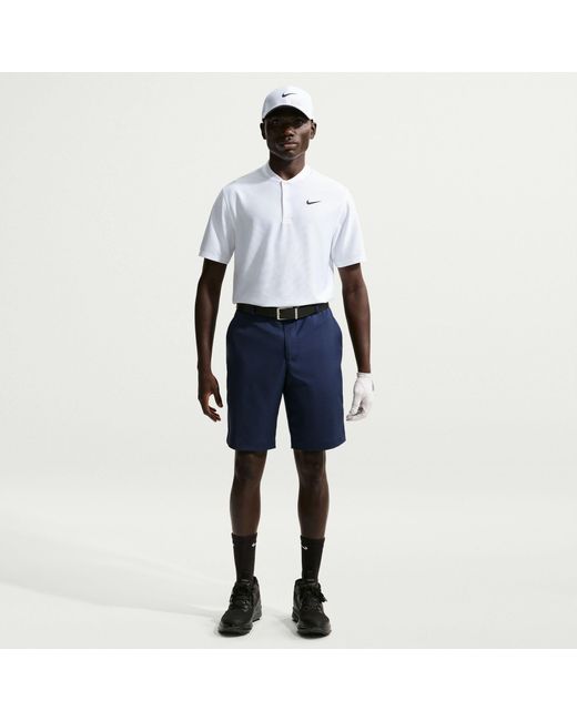 Nike White Velocity Dri-Fit Blade Collar Golf Polo for men