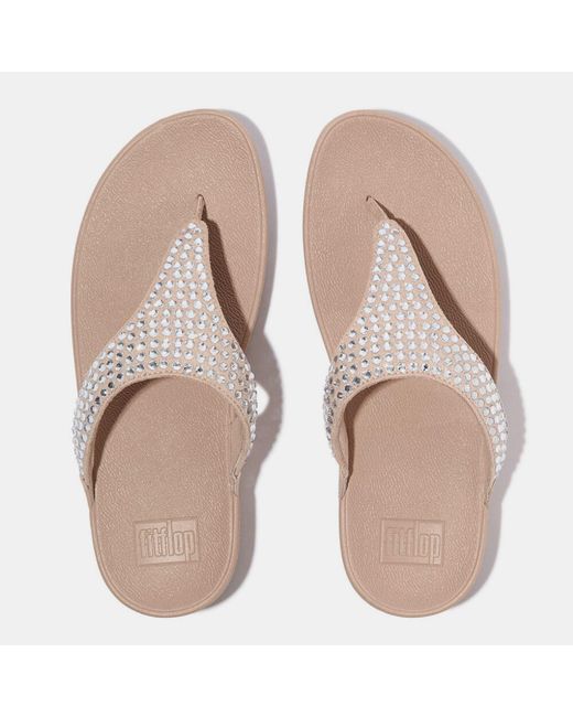 Fitflop Brown Lulu Maxi-Crystal Toe-Post Sandals