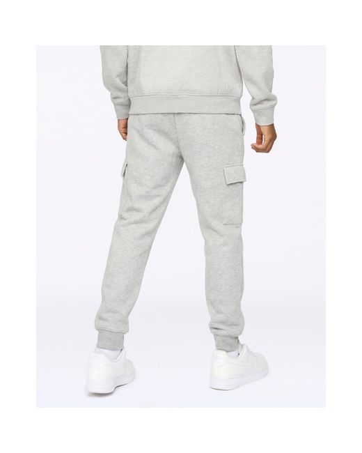 Siksilk Gray Closed Hem Fleece Joggers for men
