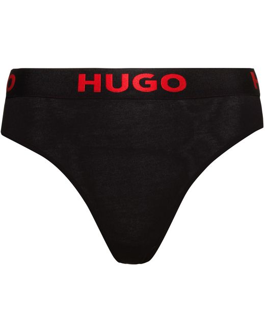 HUGO Red Stretch Cotton Thong