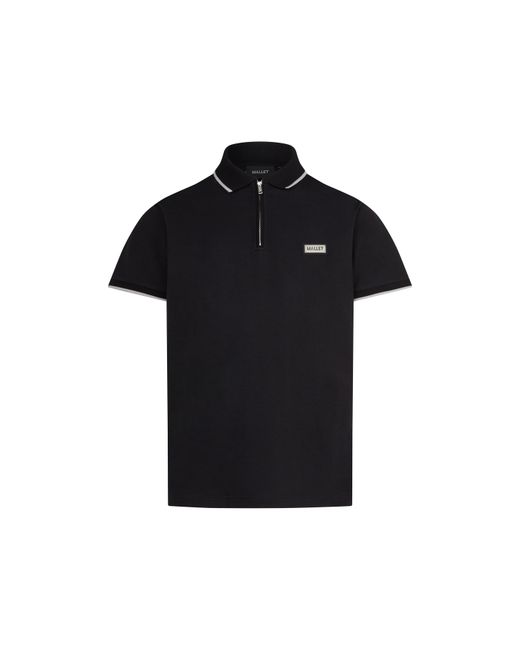 Mallet Black Breathable Soft-Touch Short Sleeve Polo Shirt for men