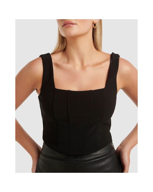 Forever New Black Sydnie Strap Corset Tank