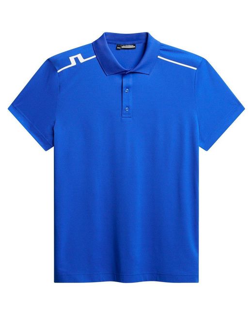 J.Lindeberg Blue Jlg Lionel Short-Sleeve Performance Polo Shirt for men