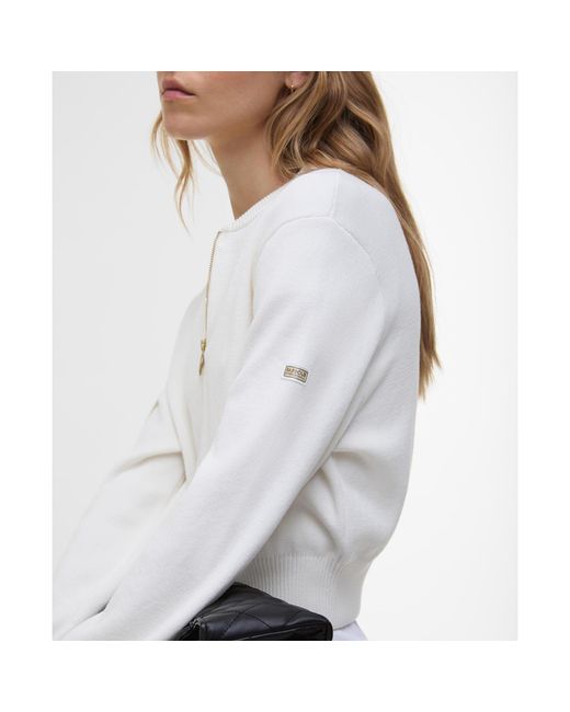 Barbour White Priya Bomber Jacket